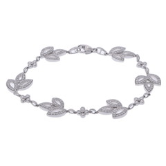 ハリー ウィンストン リリークラスター ブレスレット シルバー BRDPRD6MLC Pt950プラチナ レディース ジュエリー 【中古】【jewelry】