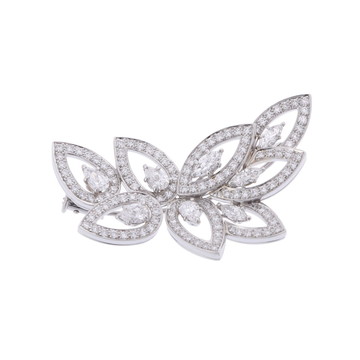 ハリー ウィンストン リリークラスター ブローチ シルバー Pt950プラチナ レディース ジュエリー 【中古】【jewelry】