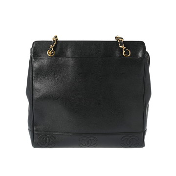 シャネル チェーントート ブラック/ゴールド金具 キャビアスキン レディース バッグ 【中古】【bag】