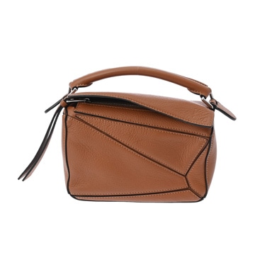 ロエベ パズルバッグ ミニ タン A510U95X37 クラシックカーフ レディース バッグ 【中古】【bag】
