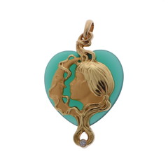 カレライカレラ 月と少女 ペンダントトップ K18イエローゴールド YG レディース ジュエリー 【中古】【jewelry】
