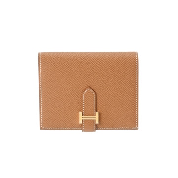 エルメス ベアンコンパクト ゴールド ヴォーエプソン ユニセックス 財布 【未使用】【purse】