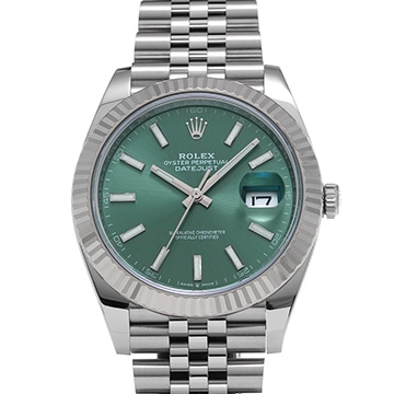 ロレックス デイトジャスト 41 126334 ミントグリーン メンズ 時計 【中古】【wristwatch】