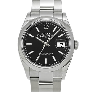 ロレックス デイトジャスト 36 126200 ブライトブラック メンズ 時計 【中古】【wristwatch】
