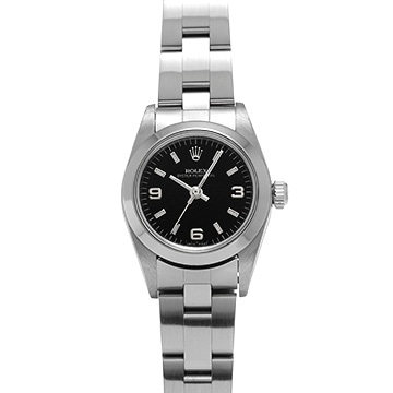 ロレックス オイスターパーペチュアル 76080 ブラック レディース 時計 【中古】【wristwatch】