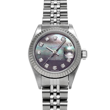 ロレックス デイトジャスト 79174NG ブラックシェル/ダイヤモンド レディース 時計 【中古】【wristwatch】