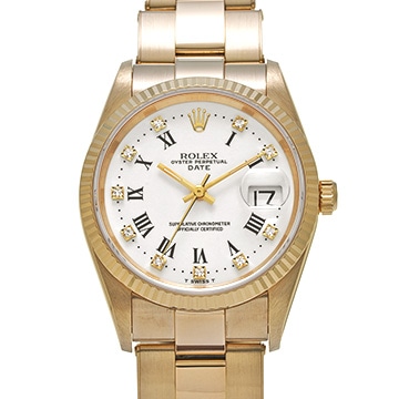 ロレックス オイスターパーペチュアル デイト 15238G ホワイト/ダイヤモンド レディース 時計 【中古】【wristwatch】