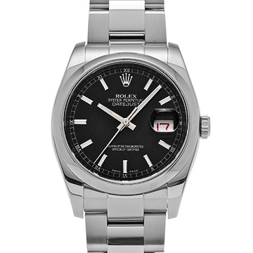 ロレックス デイトジャスト 116200 ブラック メンズ 時計 【中古】【wristwatch】
