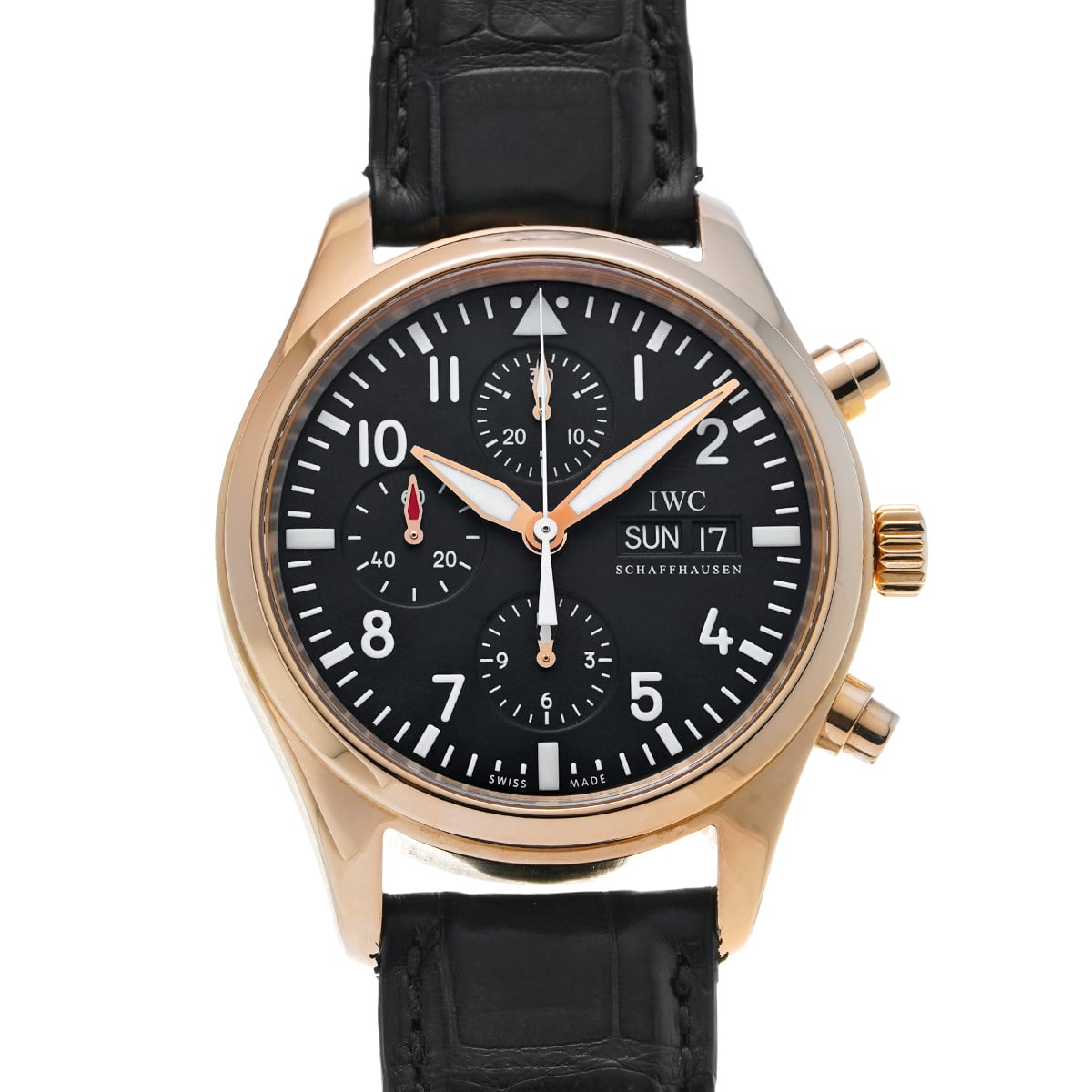 IWC パイロットウォッチ クロノグラフ IW371713 ブラック メンズ 時計 【中古】【wristwatch】