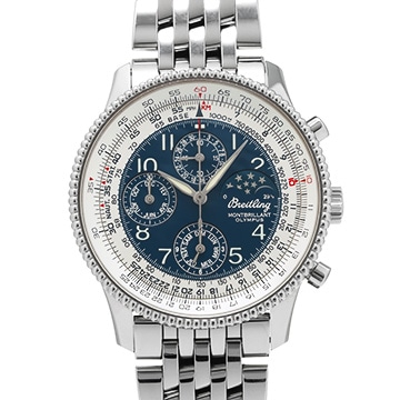 ブライトリング ナビタイマー モンブリラン オリンパス A1935012/B774/442A ブルー/シルバー メンズ 時計 【中古】【wristwatch】