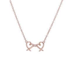 ティファニー ダブルラビングハート ネックレス ゴールド K18ピンクゴールド PG レディース ジュエリー 【中古】【jewelry】