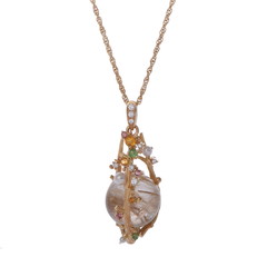 ノーブランド ルチルクオーツネックレス  ゴールド K18イエローゴールド YG レディース ジュエリー 【中古】【jewelry】