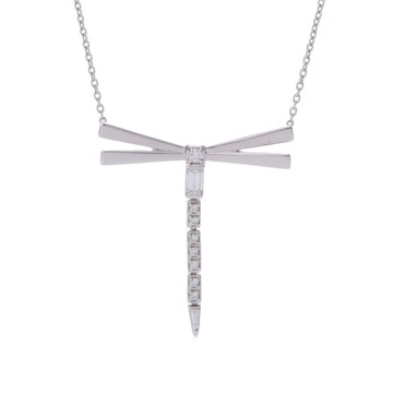 タサキ ランドスケープスカルプチュアネックレス トンボ シルバー K18ホワイトゴールド WG レディース ジュエリー 【中古】【jewelry】
