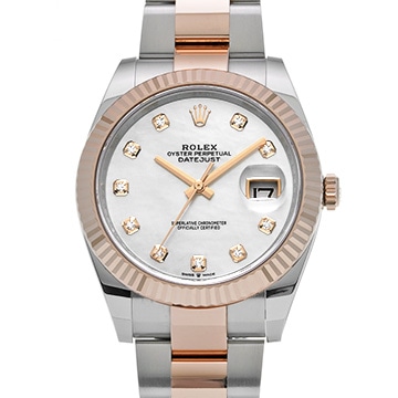 ロレックス デイトジャスト 41 126331NG ホワイトシェル/ダイヤモンド メンズ 時計 【中古】【wristwatch】