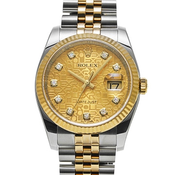 ロレックス デイトジャスト 116233G シャンパンコンピュータ/ダイヤモンド メンズ 時計 【中古】【wristwatch】