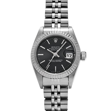ロレックス デイトジャスト 79174 ブラック レディース 時計 【中古】【wristwatch】
