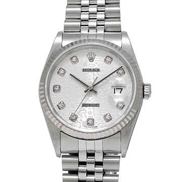 ロレックス デイトジャスト 16234G シルバーコンピュータ/ダイヤモンド メンズ 時計 【中古】【wristwatch】