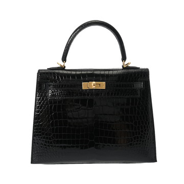 エルメス ケリー 25 外縫い 2WAY ブラック/ゴールド金具 ポロサスリセ レディース バッグ 【未使用】【bag】