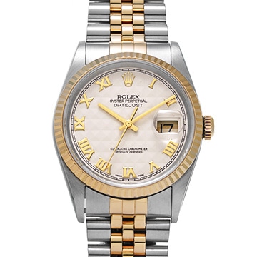 ロレックス デイトジャスト 16233 アイボリーピラミッド メンズ 時計 【中古】【wristwatch】