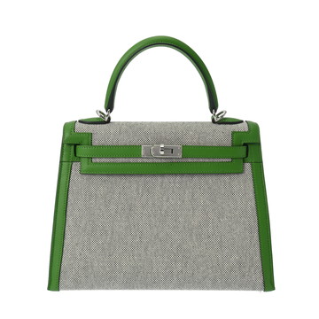 エルメス ケリー 25 外縫い 2WAY ヴェールユッカ トワルアッシュ/ヴォースイフト レディース バッグ 【未使用】【bag】