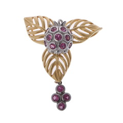 水野薫子 植物モチーフ ブローチ ゴールド K18イエローゴールド YG レディース ジュエリー 【中古】【jewelry】