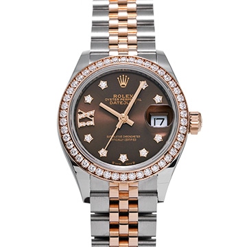 ロレックス レディ デイトジャスト 28 279381RBR チョコレート/ダイヤモンド レディース 時計 【中古】【wristwatch】
