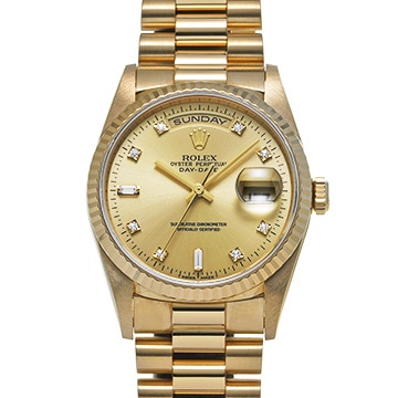 ロレックス デイデイト 18238A シャンパン/ダイヤモンド メンズ 時計 【中古】【wristwatch】