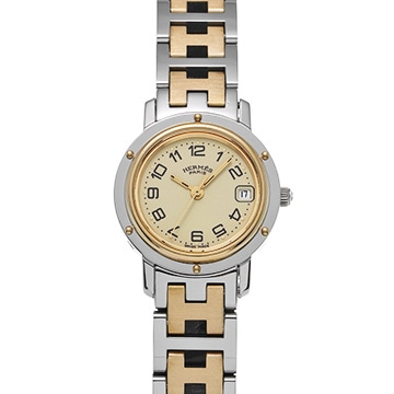 エルメス クリッパー CL4.220 アイボリー レディース 時計 【中古】【wristwatch】