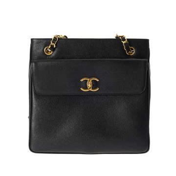 シャネル ブラック/ゴールド金具 キャビアスキン レディース バッグ 【中古】【bag】