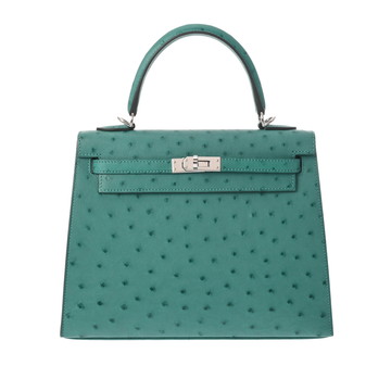 エルメス ケリー 25 外縫い 2WAY ヴェールヴェロン オーストリッチ レディース バッグ 【中古】【bag】