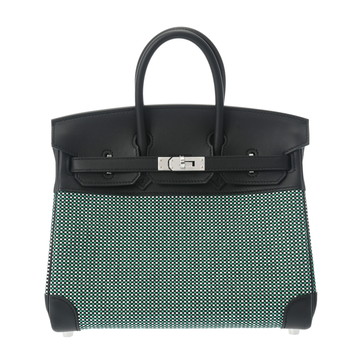 エルメス バーキン 25 ブラック/ミント/ブラン ヴォースイフト/トワルキャドリーユ レディース バッグ 【未使用】【bag】