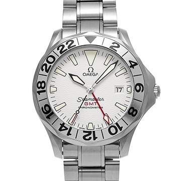 オメガ シーマスター 300 GMT 2538.20 ホワイト メンズ 時計 【中古】【wristwatch】