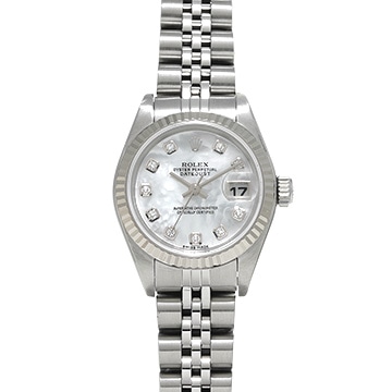 ロレックス デイトジャスト 79174NG ホワイトシェル/ダイヤモンド レディース 時計 【中古】【wristwatch】