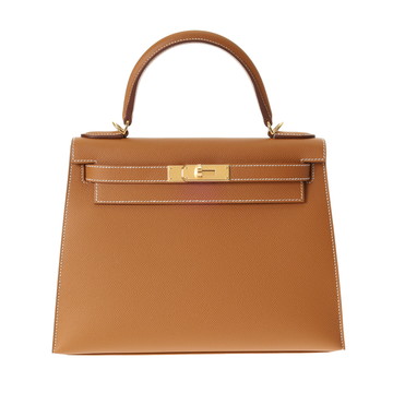 エルメス ケリー 28 外縫い 2WAY ゴールド ヴォーエプソン レディース バッグ 【未使用】【bag】