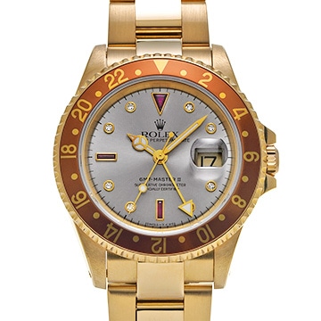 ロレックス GMTマスターII 16718RG シルバー/ルビー/ダイヤモンド メンズ 時計 【中古】【wristwatch】