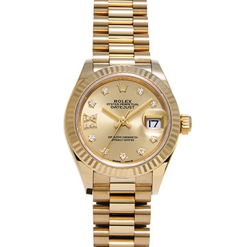 ロレックス レディ デイトジャスト 28 279178G シャンパン/ダイヤモンド レディース 時計 【中古】【wristwatch】