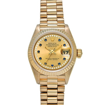 ロレックス デイトジャスト 69178LS シャンパン/ダイヤモンド/サファイア レディース 時計 【中古】【wristwatch】