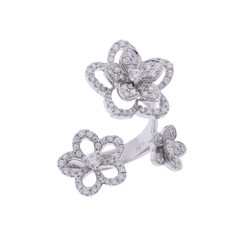 グラフ ワイルドフラワー リング シルバー K18ホワイトゴールド WG レディース ジュエリー 【中古】【jewelry】