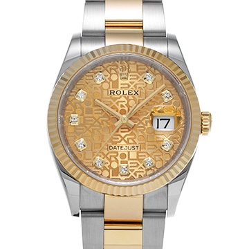 ロレックス デイトジャスト 36 126233G シャンパンコンピュータ/ダイヤモンド メンズ 時計 【中古】【wristwatch】