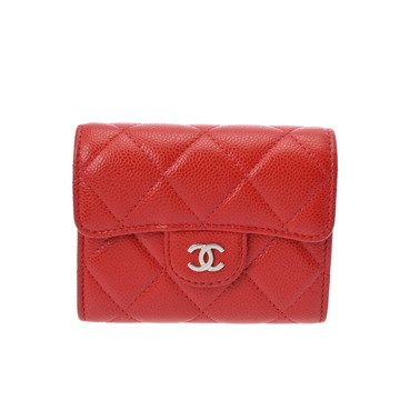 シャネル マトラッセ クラシック チェーンクラッチ レッド AP0238 キャビアスキン レディース バッグ 【中古】【bag】
