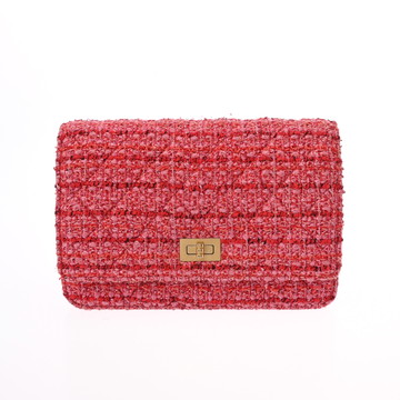 シャネル 2.55チェーンウォレット レッド ツイード レディース バッグ 【中古】【bag】