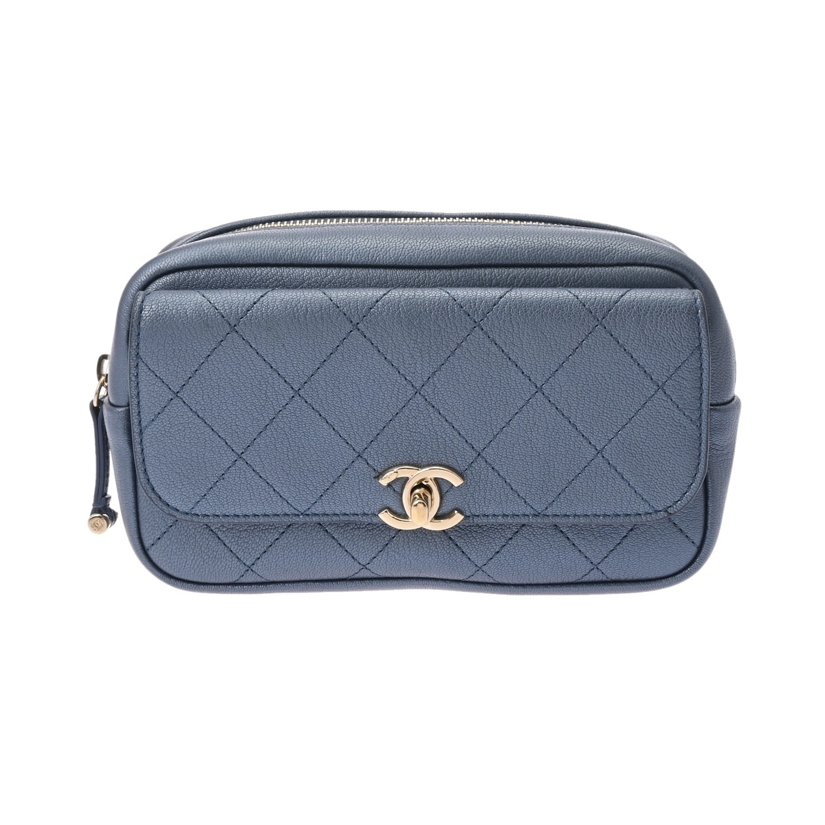 シャネル アフィニティ メタリックブルー A93749 カーフスキン レディース バッグ 【中古】【bag】