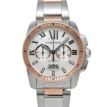 カルティエ カリブル ドゥ カルティエ クロノグラフ W7100042 シルバー メンズ 時計 【中古】【wristwatch】