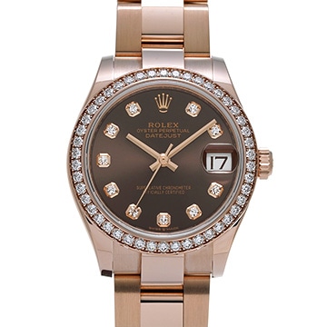 ロレックス デイトジャスト 31 278285RBR チョコレートブラウン/ダイヤモンド ユニセックス 時計 【中古】【wristwatch】