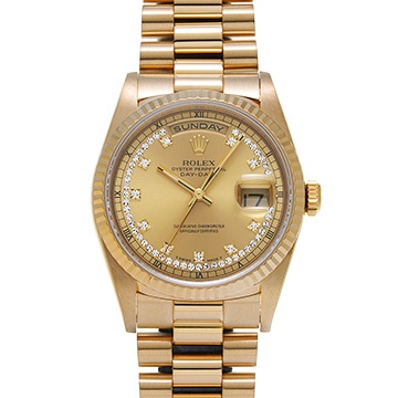ロレックス デイデイト 18238LB シャンパン/ダイヤモンド メンズ 時計 【中古】【wristwatch】