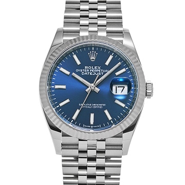ロレックス デイトジャスト 36 126234 ブライトブルー メンズ 時計 【中古】【wristwatch】