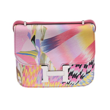 エルメス コンスタンス ミニ 18 京都マーブル マルチカラー ヴォースイフト/シルク レディース バッグ 【未使用】【bag】