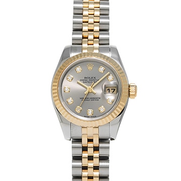 ロレックス デイトジャスト 179173G シルバー/ダイヤモンド レディース 時計 【中古】【wristwatch】