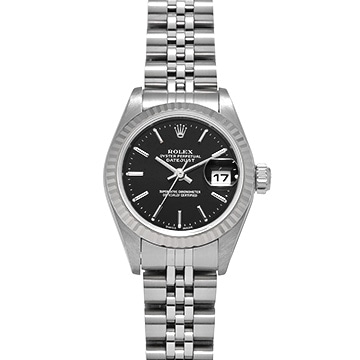 ロレックス デイトジャスト 79174 ブラック レディース 時計 【中古】【wristwatch】