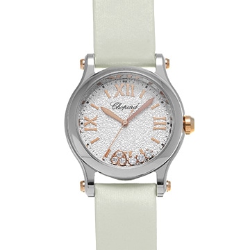 ショパール ハッピースポーツ 30MM クリスマス エディション 278590-6010 シルバー/ダイヤモンド レディース 時計 【中古】【wristwatch】